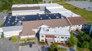 An aerial photo of UMaine's Advanced Structures and Composites Center